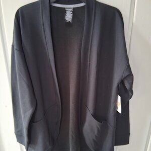 Jockey Everactive Black Open Front Cardigan NWT Sz L
